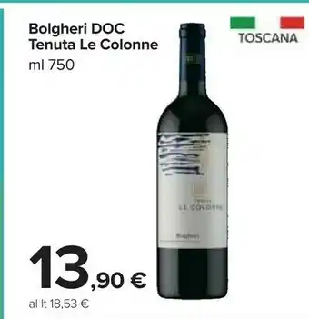 Tenuta le colonne bolgheri doc ml 750