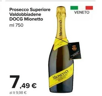 Carrefour Prosecco superiore valdobbiadene docg offerta