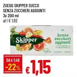 IperFamila Skipper succo senza zuccheri aggiunti offerta