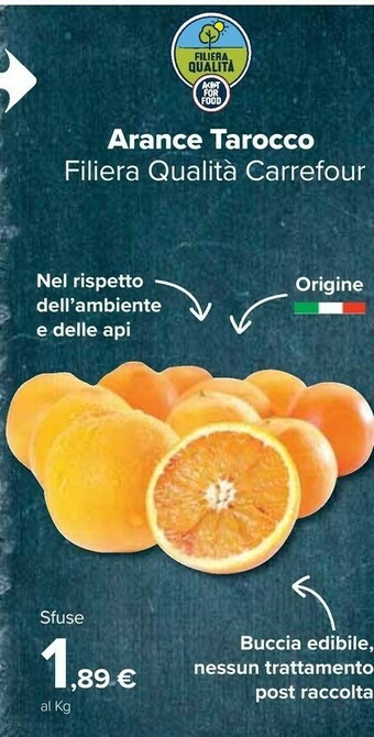 Carrefour Arance tarocco filiera qualità carrefour offerta