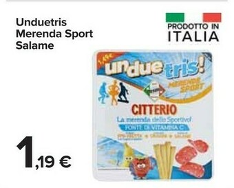 Carrefour Unduetris merenda sport salame offerta