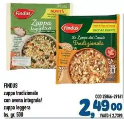Del Prete Distribuzioni Findus zuppa tradizionale con avena integrale/zuppa leggera offerta