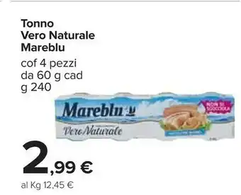 Carrefour Tonno vero naturale offerta