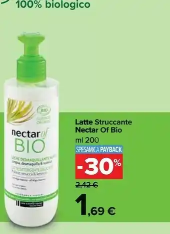 Carrefour Nectar of bio latte struccante offerta