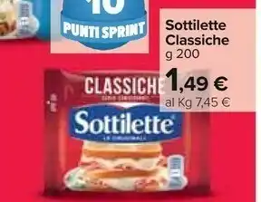 Carrefour Sottilette le originali classiche 200 g(ml) offerta