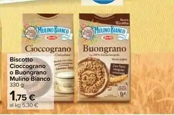 Carrefour I cioccograno con farina integrale e cioccolato 330 g(ml) offerta