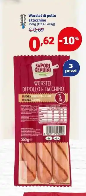 Wurstel di pollo e tacchino 250g