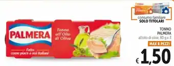 Spazio Conad Palmera Tonno All'olio di Oliva, 80 g x 3 offerta