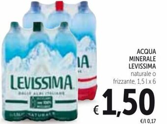 Spazio Conad Levissima Acqua Minerale naturale o frizzante 1,5 L x 6 offerta