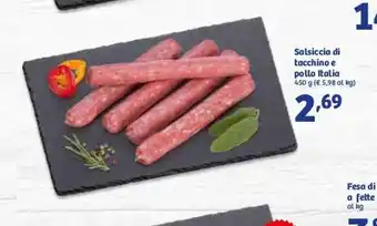 In'S Mercato Salsiccia di tacchino e pollo Italia 450g offerta