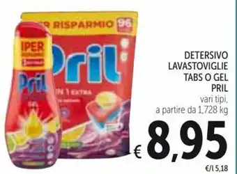 Spazio Conad Pril Detersivo Lavastoviglie Tabs o Gel 1,728 kg offerta