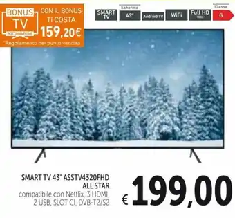 Spazio Conad All Star Smart TV 43" ASSTV4320FHD offerta