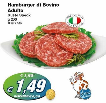 Prix Quality Hamburger Di Bovino Adulto Gusto Speck 200 g offerta