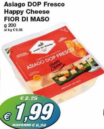 Prix Quality Fior Di Maso Asiago DOP Fresco Happy Cheese 200 g offerta