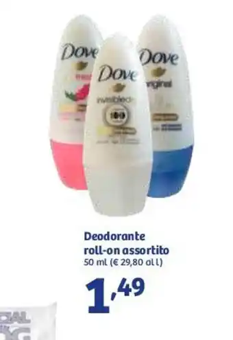 In'S Mercato Dove Deodorante roll-on assortito 50ml offerta