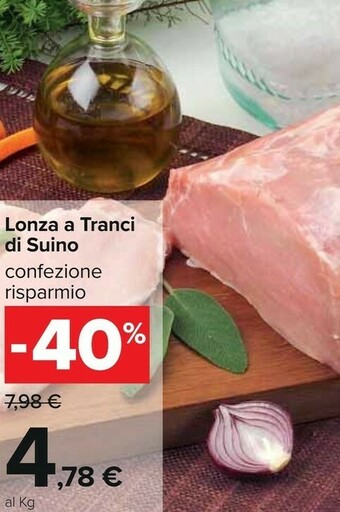 Carrefour Lonza a tranci di suino offerta