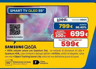 Euronics Q60a 55q60a 139,7 cm (55") 4k ultra hd smart tv wi-fi nero offerta