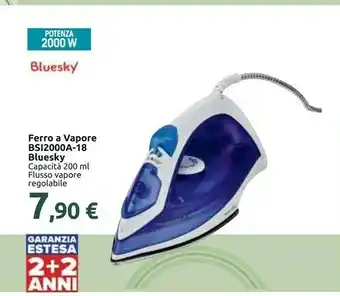 Carrefour Ferro da stiro a vapore - bsi2000a-18 - bianco / blu offerta