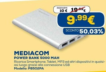 Euronics Power bank 5000 mah offerta