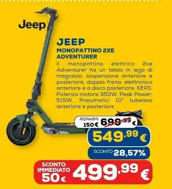 Euronics Jeep monopattino 2xe adventurer offerta