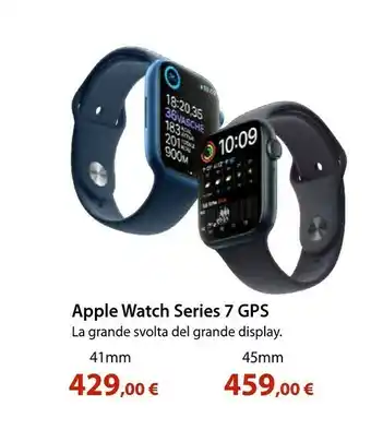 Euronics Watch series 7 gps, 41mm cassa in alluminio blu con cinturino sport azzurro offerta