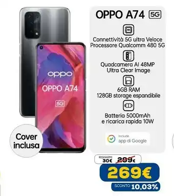 Euronics A74 5g 16,5 cm (6.5") doppia sim coloros 11.1 usb tipo-c 5000 mah nero offerta