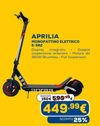 Euronics Aprilia monopattino elettrico e-sr2 offerta