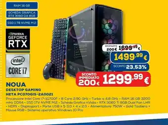 Euronics Noua desktop gaming heta pc070gis-2a0021 offerta