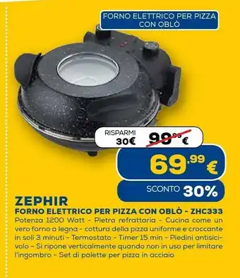 Euronics Forno elettrico per pizza con oblo - zhc333 offerta