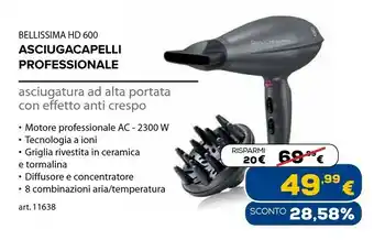 Euronics Bellisima hd 600 asciugacapelli professionale offerta