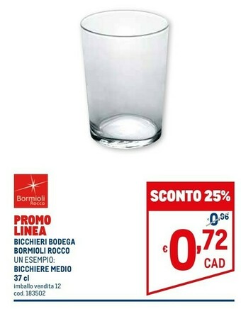 Metro Bicchieri offerta