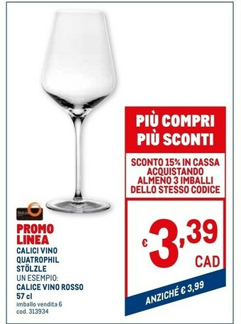 Metro Bicchieri offerta