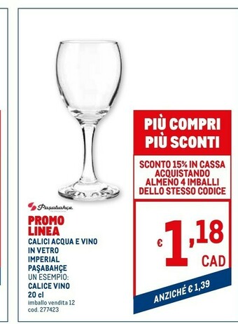 Metro Bicchieri offerta