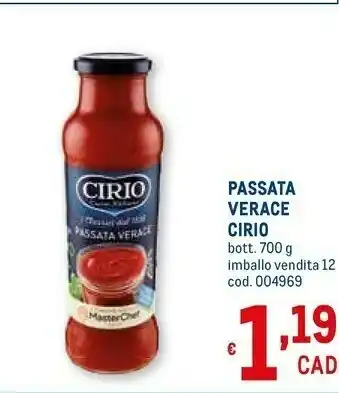 Metro La verace passata 700 g(ml) offerta