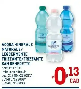 Metro San benedetto - acqua minerale naturale offerta