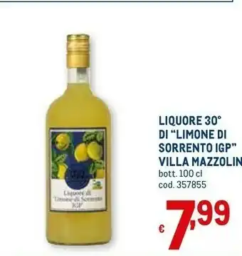 Metro Villa mazzolini liquore 30 di "limone di sorrento igp" offerta