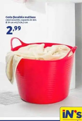 Cesta flessibile multiuso 26 litri 39cm