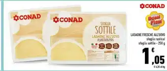 Conad Conad - lasagne all'uovo sfoglia sottile 250 g(ml) offerta