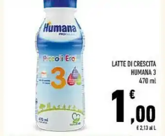 Conad Humana latte di crescita 3 offerta