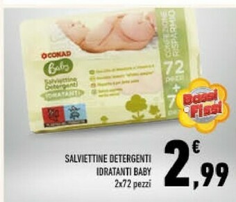 Conad Conad salviettine detergenti idratanti baby offerta