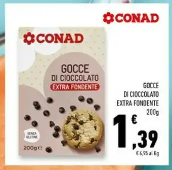 Conad Superstore Conad - gocce di cioccolato extra fondente 200 g(ml) offerta