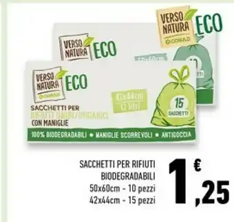 Conad Superstore Conad sacchetti per rifiuti biodegradabili verso natura offerta