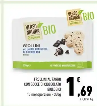 Conad Superstore Frollini al farro con gocce di cioccolato biologici offerta
