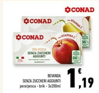Conad Superstore Conad bevanda senza zuccheri aggiunti offerta