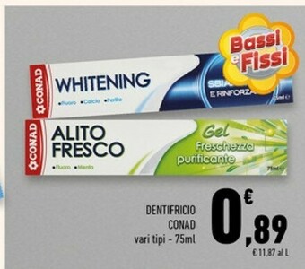 Conad Superstore Conad dentifricio offerta