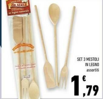 Conad Superstore Set 3 mestoli in legno offerta