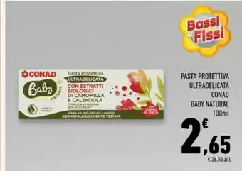 Conad Superstore Conad baby natural pasta protettiva ultradelicata 100 ml offerta