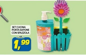 Risparmio Casa Set cucina porta sapone con spazzola offerta