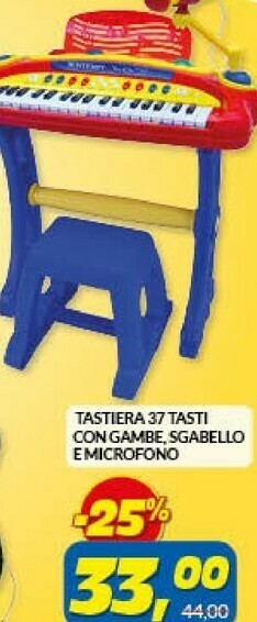 Risparmio Casa Tastiera 37 tasti con gambe, sgabello e microfono offerta