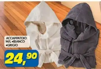 Risparmio Casa Accappatoio m/l bianco grigio offerta